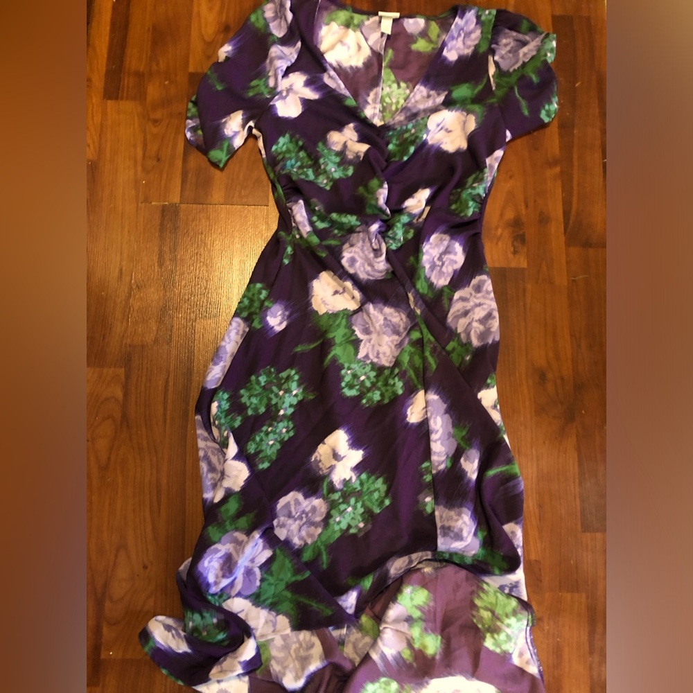 A New Day Purple Floral MIDI Dress